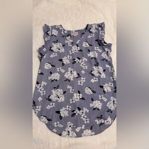 LOFT sheer v-neck Floral Sleeveless Top - excellent condition